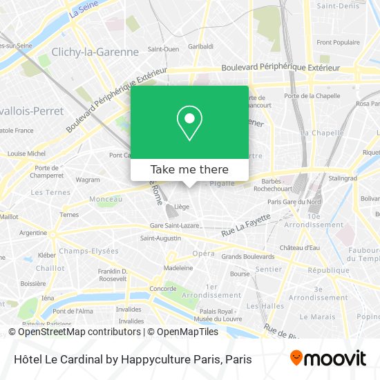 Hôtel Le Cardinal by Happyculture Paris map