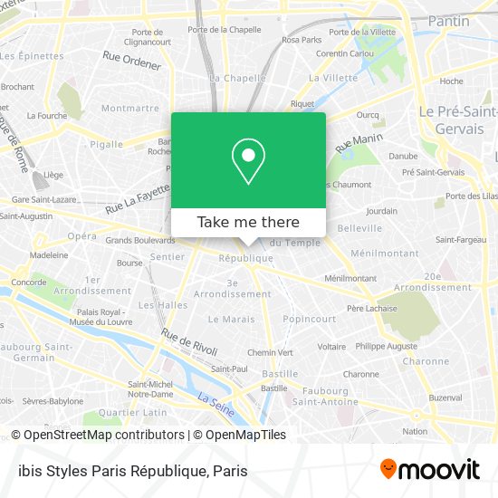 Mapa ibis Styles Paris République