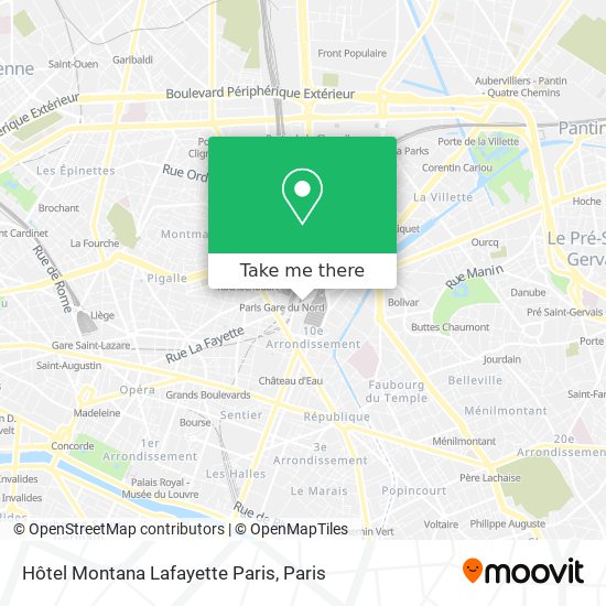 Hôtel Montana Lafayette Paris map