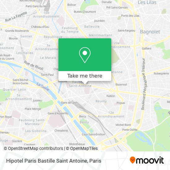 Hipotel Paris Bastille Saint Antoine map