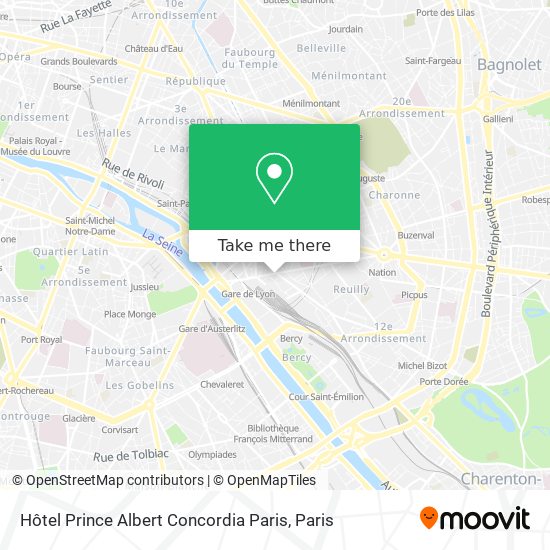 Hôtel Prince Albert Concordia Paris map