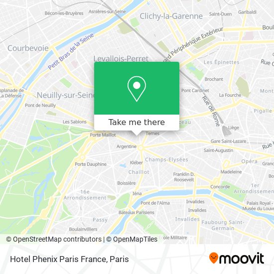 Hotel Phenix Paris France map