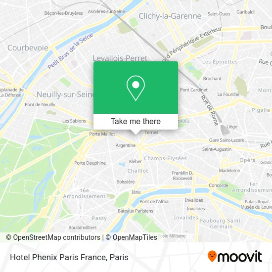Hotel Phenix Paris France map