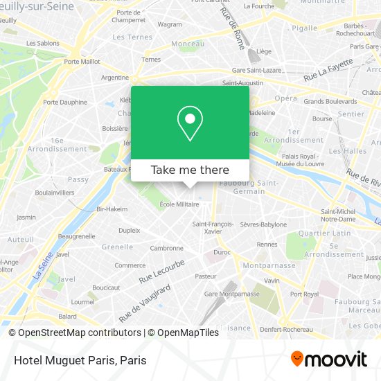 Hotel Muguet Paris map