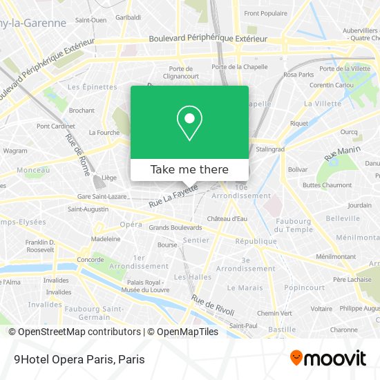 9Hotel Opera Paris map