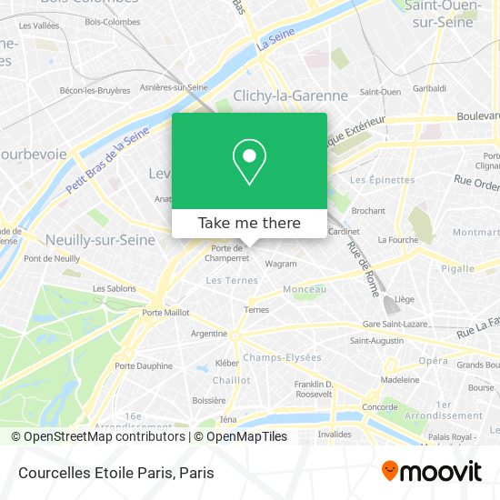 Courcelles Etoile Paris map