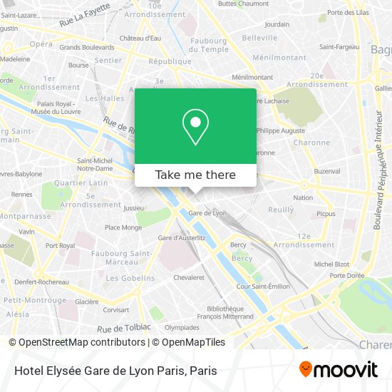 Hotel Elysée Gare de Lyon Paris map