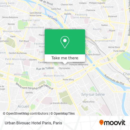 Urban Bivouac Hotel Paris map