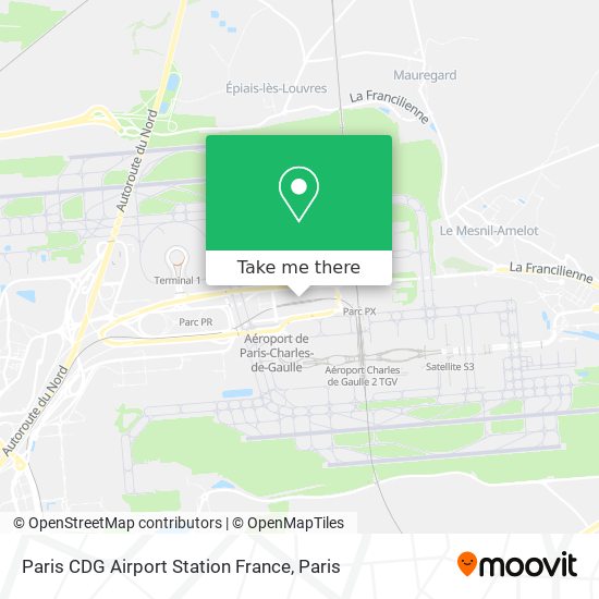 Paris CDG Airport Station France map