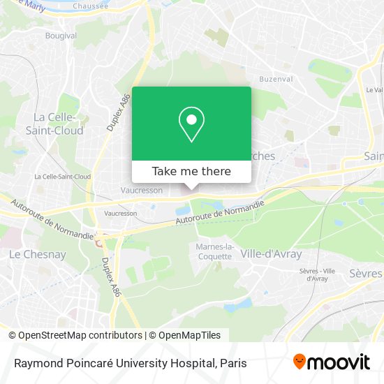 Mapa Raymond Poincaré University Hospital