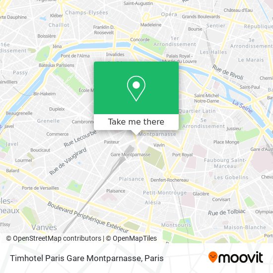 Mapa Timhotel Paris Gare Montparnasse