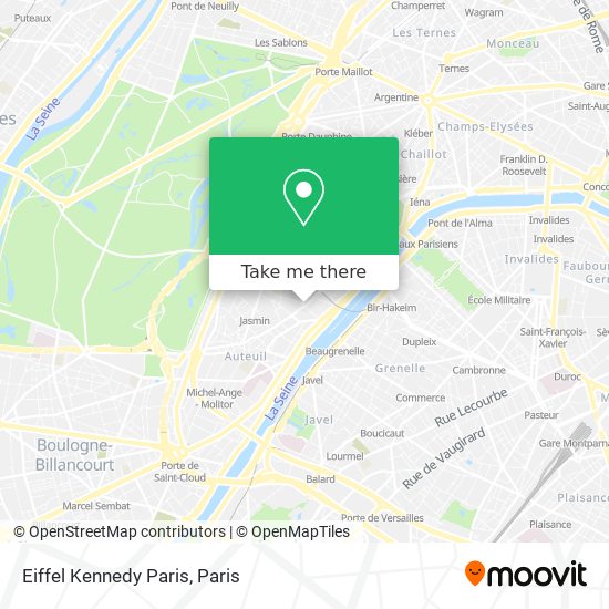 Eiffel Kennedy Paris map