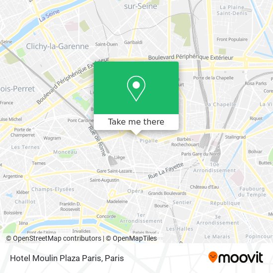 Hotel Moulin Plaza Paris map