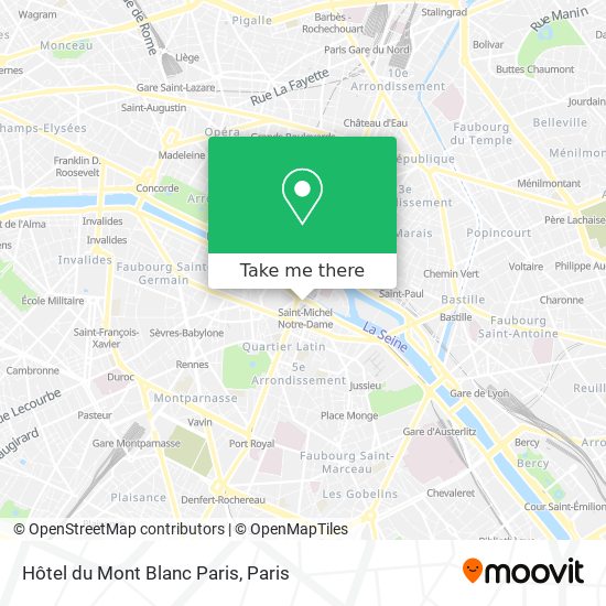 Mapa Hôtel du Mont Blanc Paris