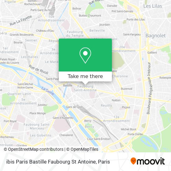 Mapa ibis Paris Bastille Faubourg St Antoine