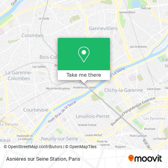 Asnières sur Seine Station map