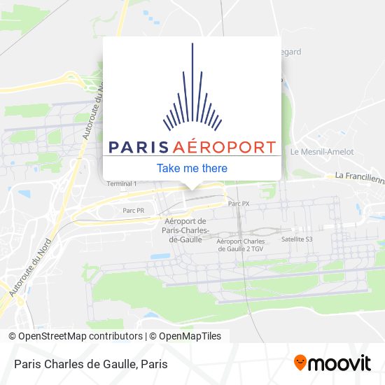 Mapa Paris Charles de Gaulle