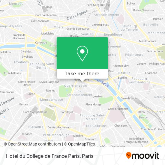 Mapa Hotel du College de France Paris