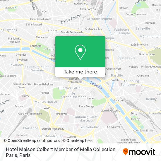 Mapa Hotel Maison Colbert Member of Meliá Collection Paris