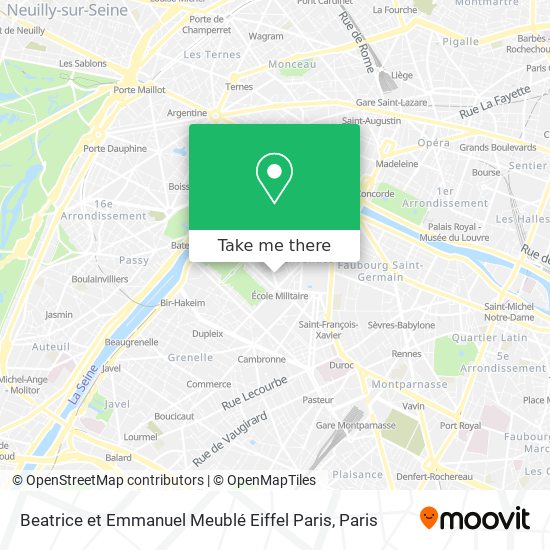 Beatrice et Emmanuel Meublé Eiffel Paris map