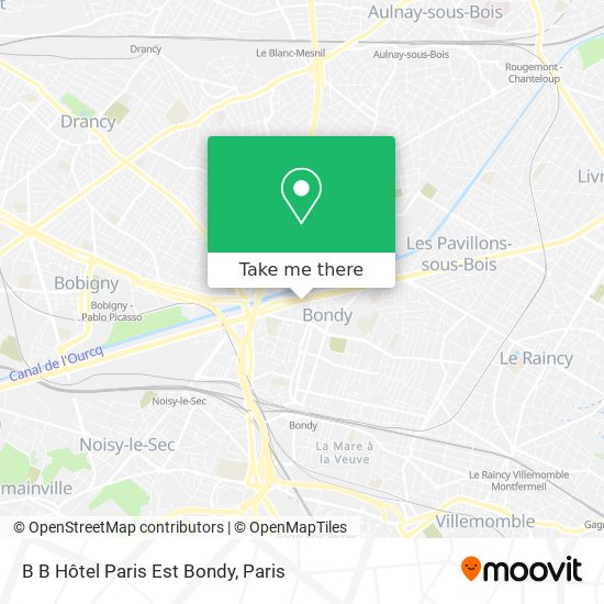 Mapa B B Hôtel Paris Est Bondy