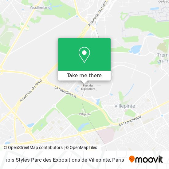 Mapa ibis Styles Parc des Expositions de Villepinte