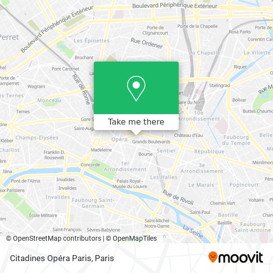 Citadines Opéra Paris map
