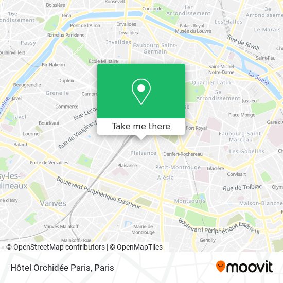 Mapa Hôtel Orchidée Paris
