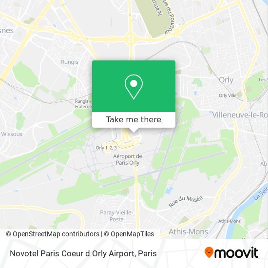 Novotel Paris Coeur d Orly Airport map