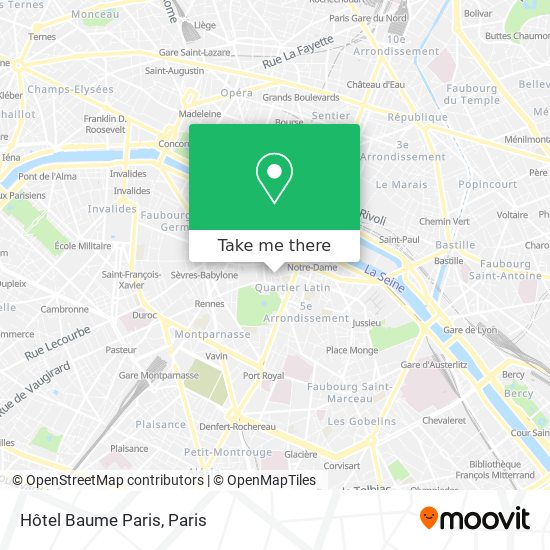 Mapa Hôtel Baume Paris