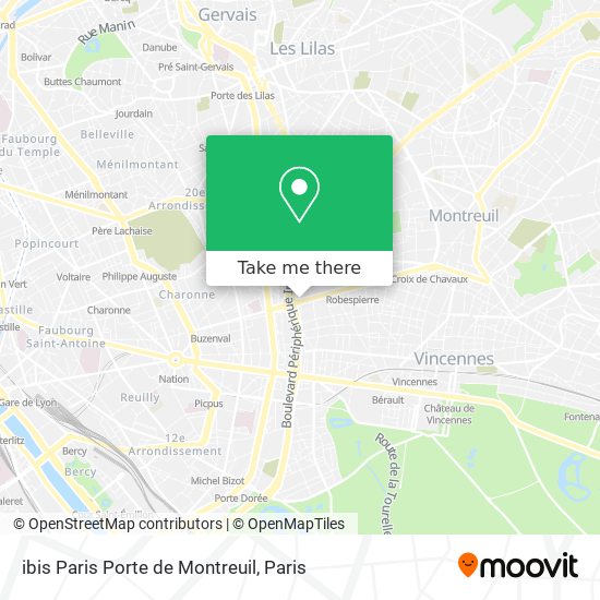 ibis Paris Porte de Montreuil map