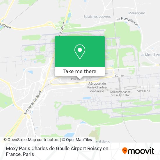Moxy Paris Charles de Gaulle Airport Roissy en France map