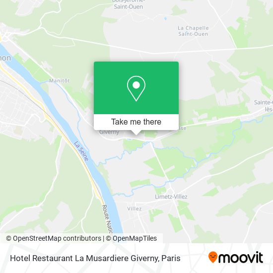 Hotel Restaurant La Musardiere Giverny map