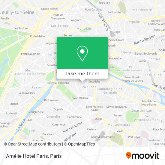 Mapa Amélie Hotel Paris
