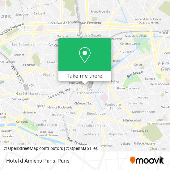 Hotel d Amiens Paris map