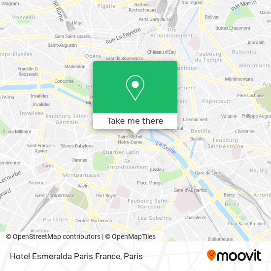 Hotel Esmeralda Paris France map