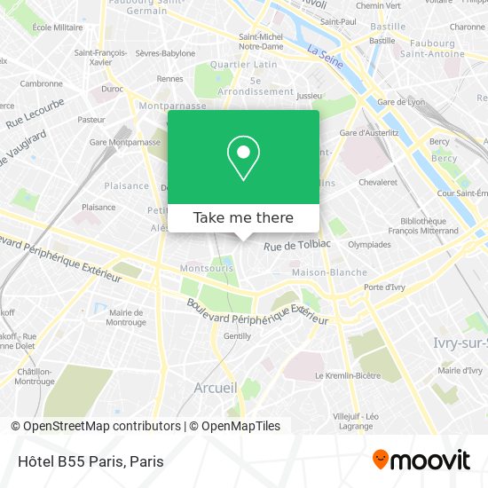 Hôtel B55 Paris map