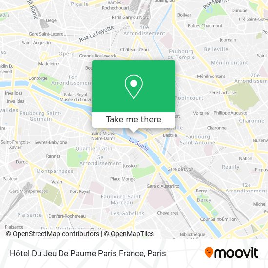 Hôtel Du Jeu De Paume Paris France map