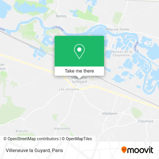 Villeneuve la Guyard map