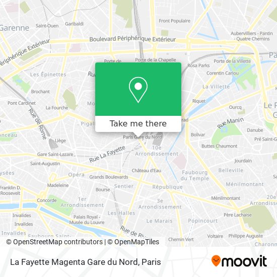 La Fayette Magenta Gare du Nord map