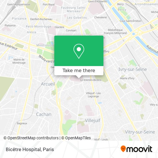 Bicêtre Hospital map