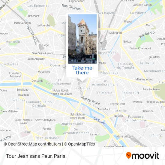 Tour Jean sans Peur map