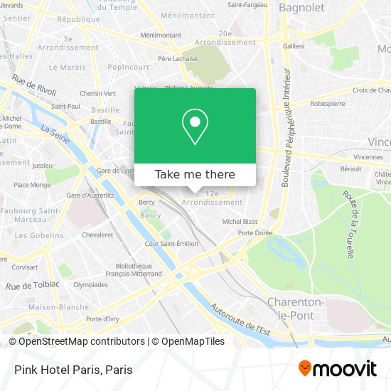 Mapa Pink Hotel Paris