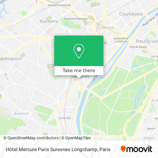 Mapa Hôtel Mercure Paris Suresnes Longchamp