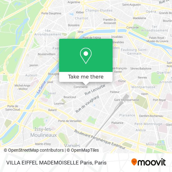 VILLA EIFFEL MADEMOISELLE Paris map