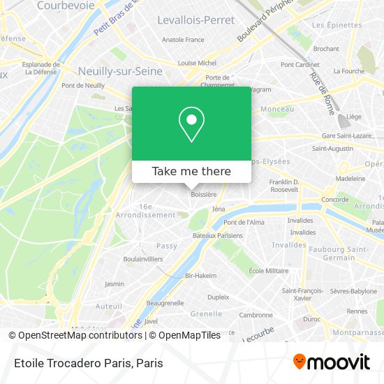 Etoile Trocadero Paris map