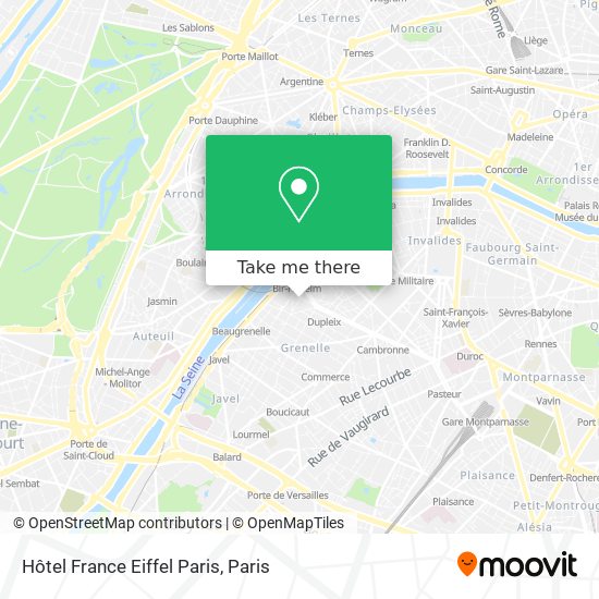 Mapa Hôtel France Eiffel Paris