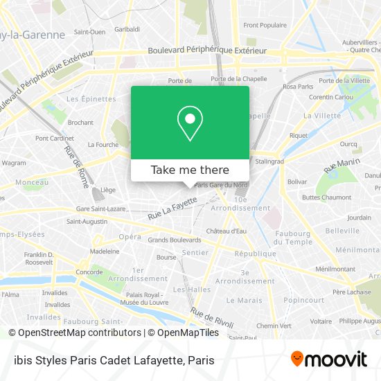 ibis Styles Paris Cadet Lafayette map