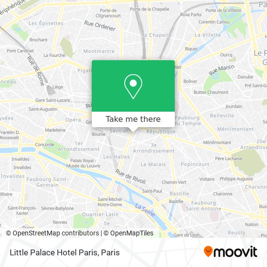 Little Palace Hotel Paris map