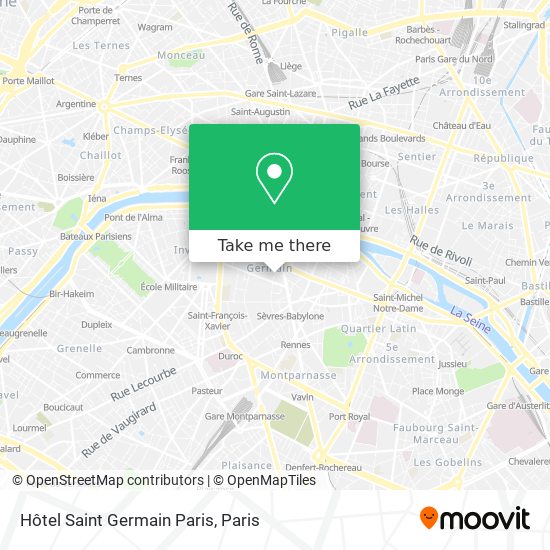 Hôtel Saint Germain Paris map